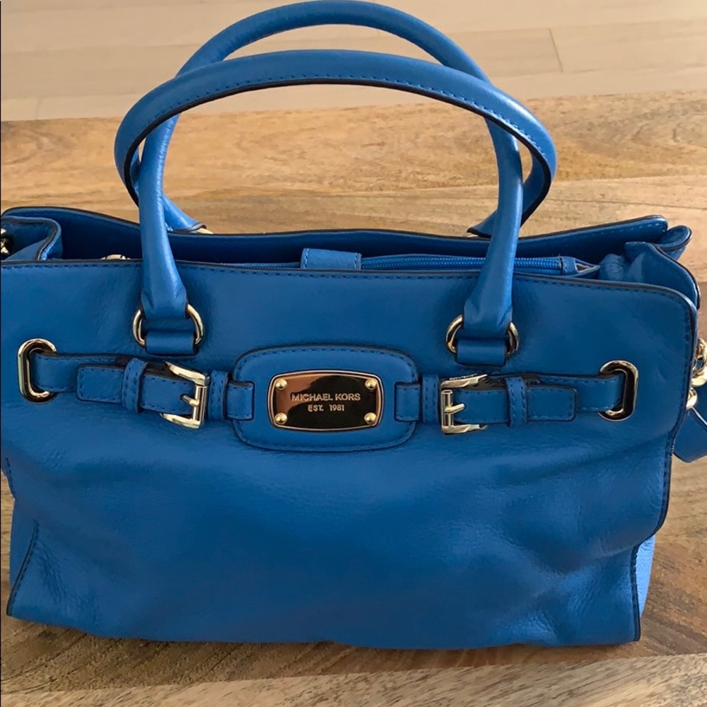 Michael Kors blue satchel handbag